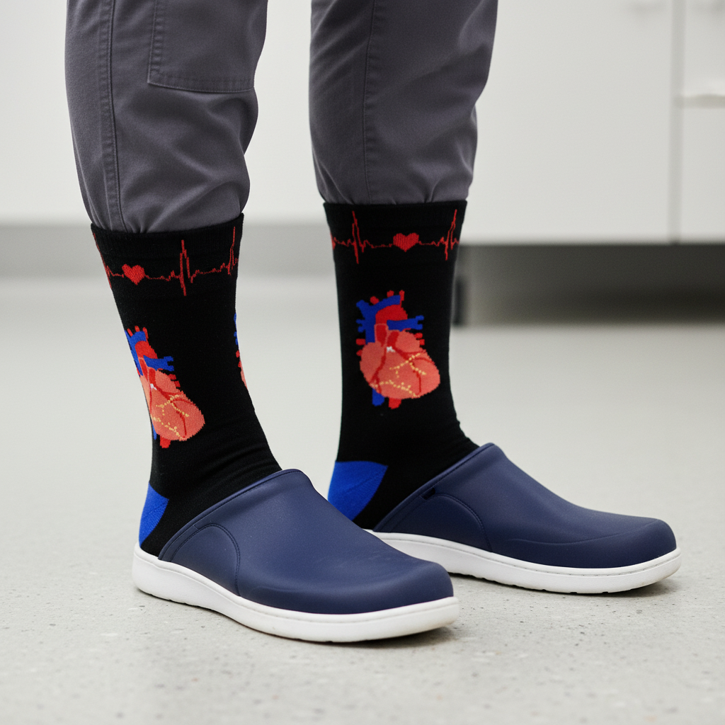 Close-up Dr Sox Cardiologist Heart Socks