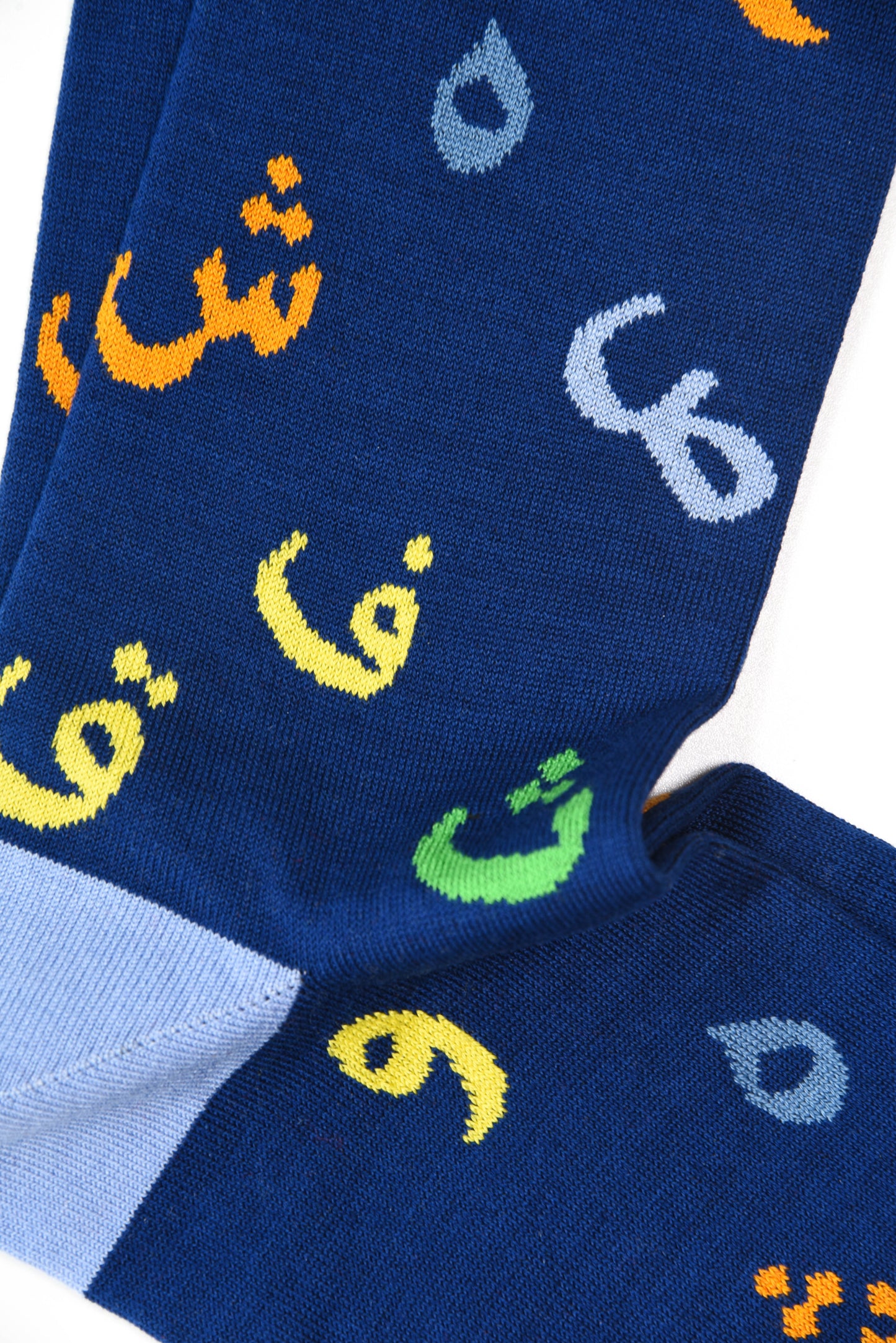Alphabets Mercerized Mid-Calf Socks