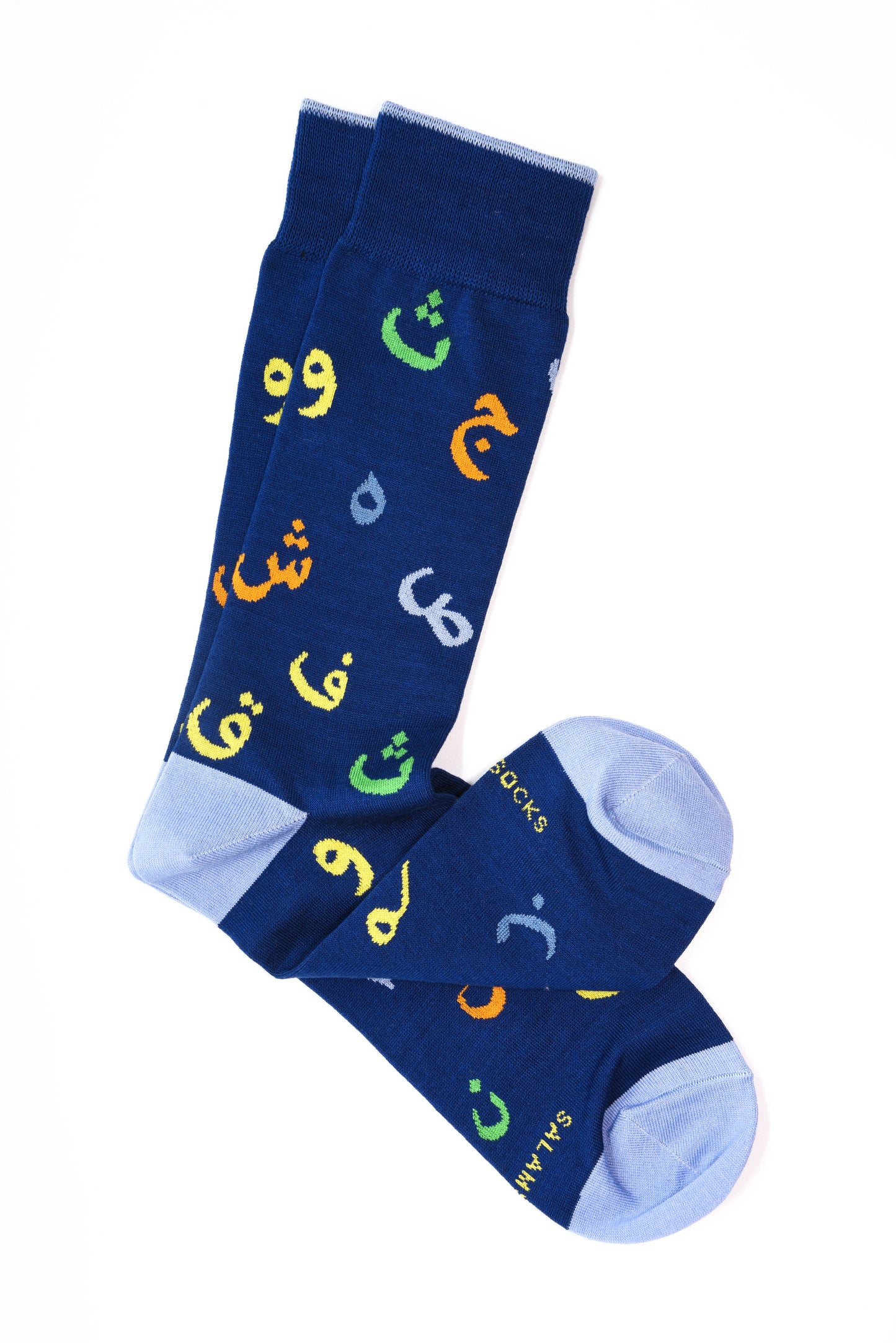 Alphabets Mercerized Mid-Calf Socks