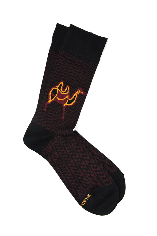 Camel Mercerized Mid-Calf Socks